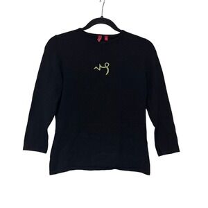 525 America Black Silk Blend Capricorn Zodiac Sweater‎ Top Size Small